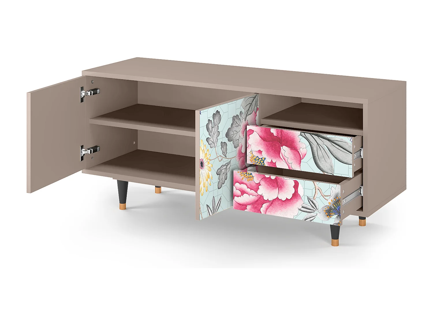 TV-meubel - 125х56х41 cm - T7 - Sky Garden, Latte