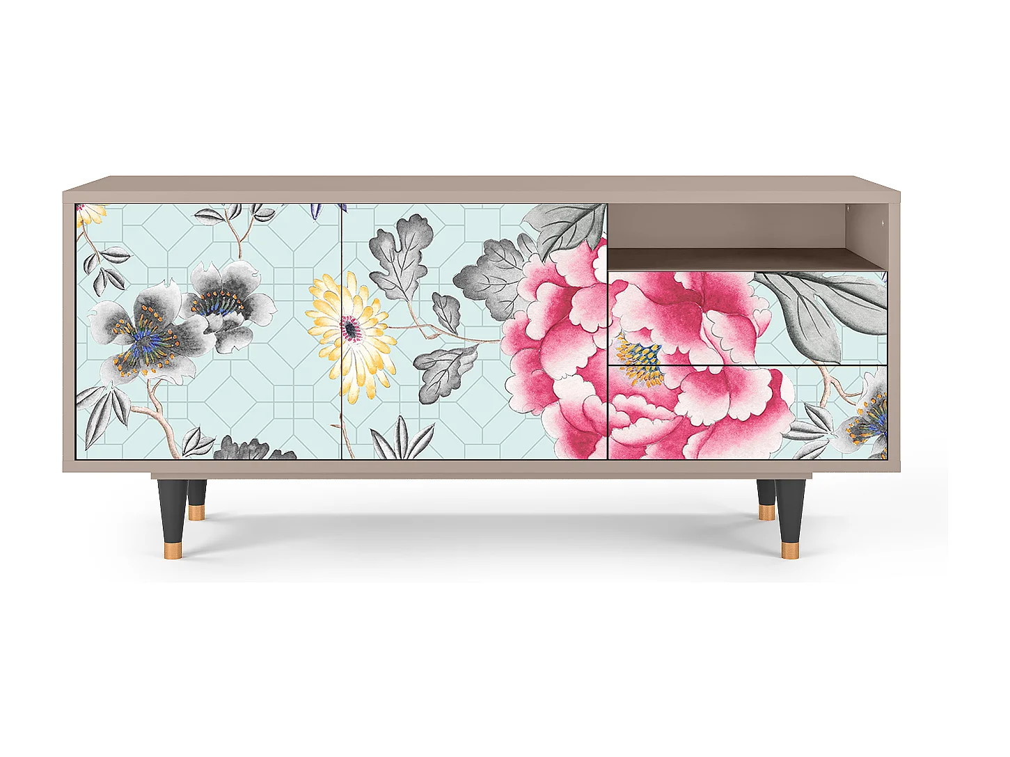 Meuble TV - 125х56х41 cm - T7 - Sky Garden, Latte