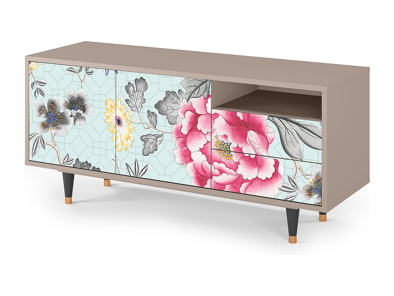 Meuble TV - 125х56х41 cm - T7 - Sky Garden, Latte