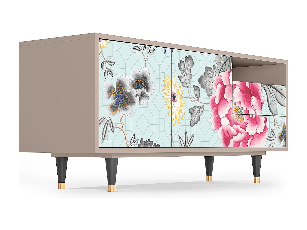 Meuble TV - 125х56х41 cm - T7 - Sky Garden, Latte