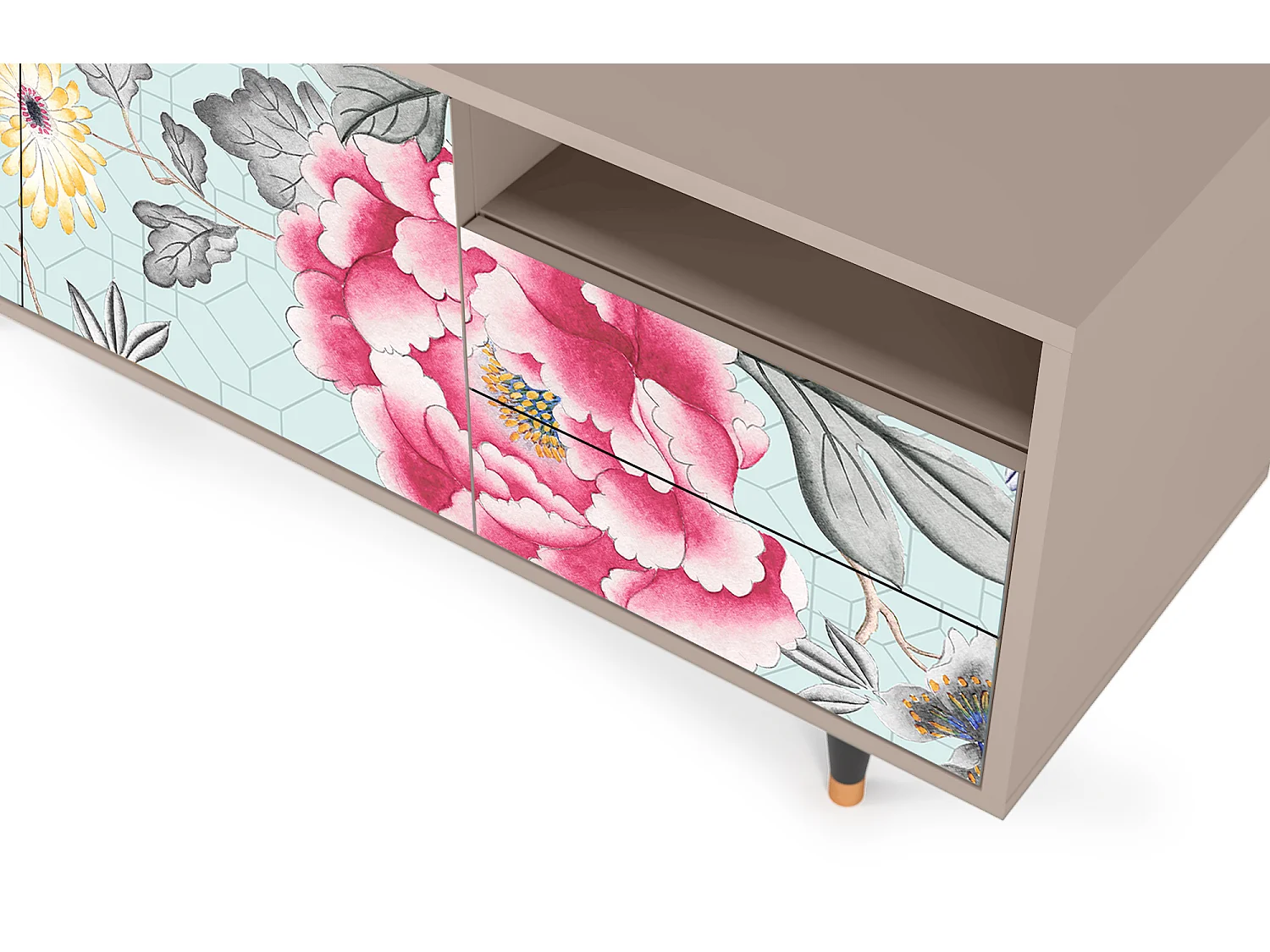 Meuble TV - 125х56х41 cm - T7 - Sky Garden, Latte