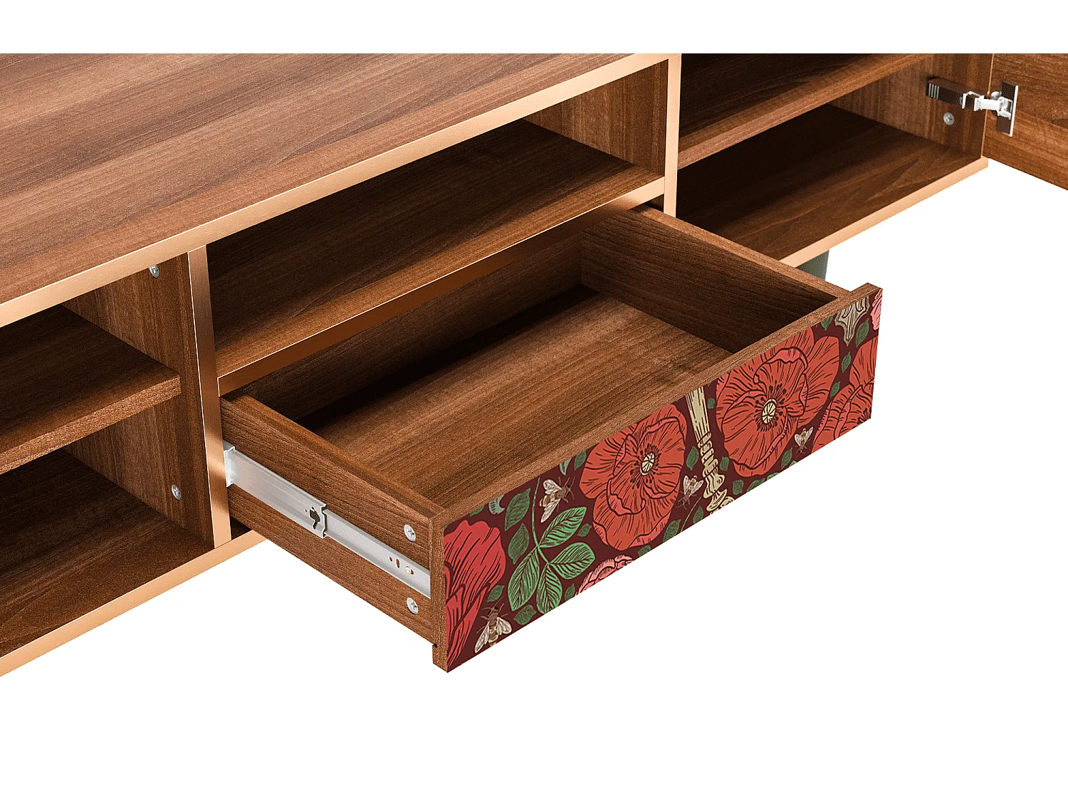 TV-Möbel - 170х59х41 cm - T6 - Poppy Garden, Walnuss