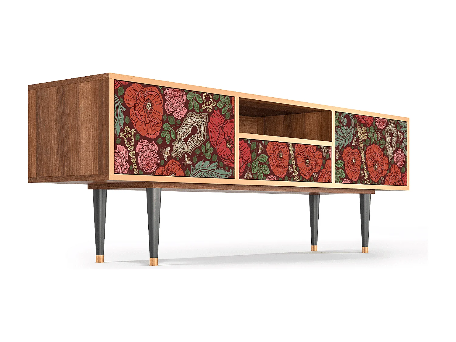 TV-Möbel - 170х59х41 cm - T6 - Poppy Garden, Walnuss