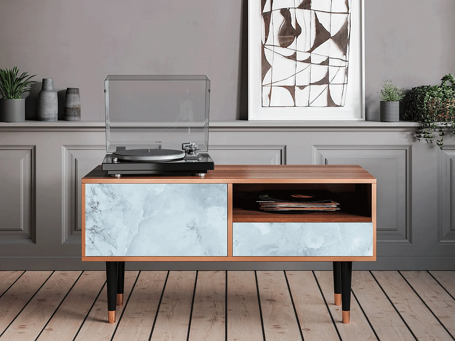 TV-meubel - 115х59х48 cm - T3 - Glacial Colour, Walnoot