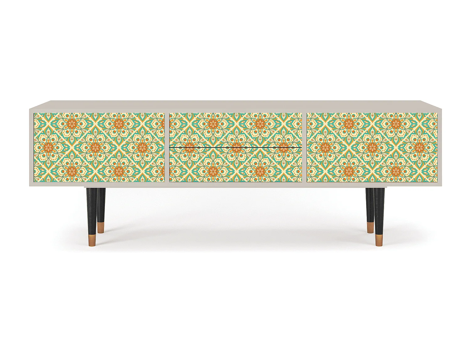 Szafka RTV - 170х59х48 cm - T4 - Hindu Daisy, Piaskowy