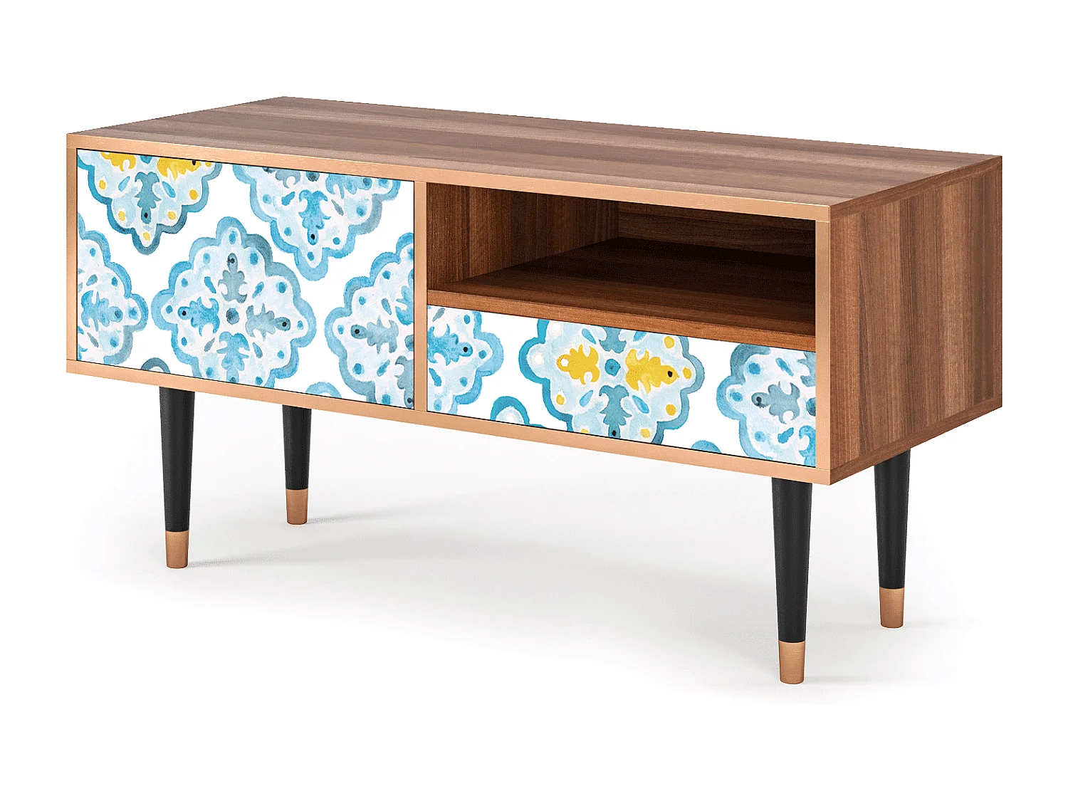 Meuble TV - 115х59х48 cm - T3 - Portugese tiles, Noyer