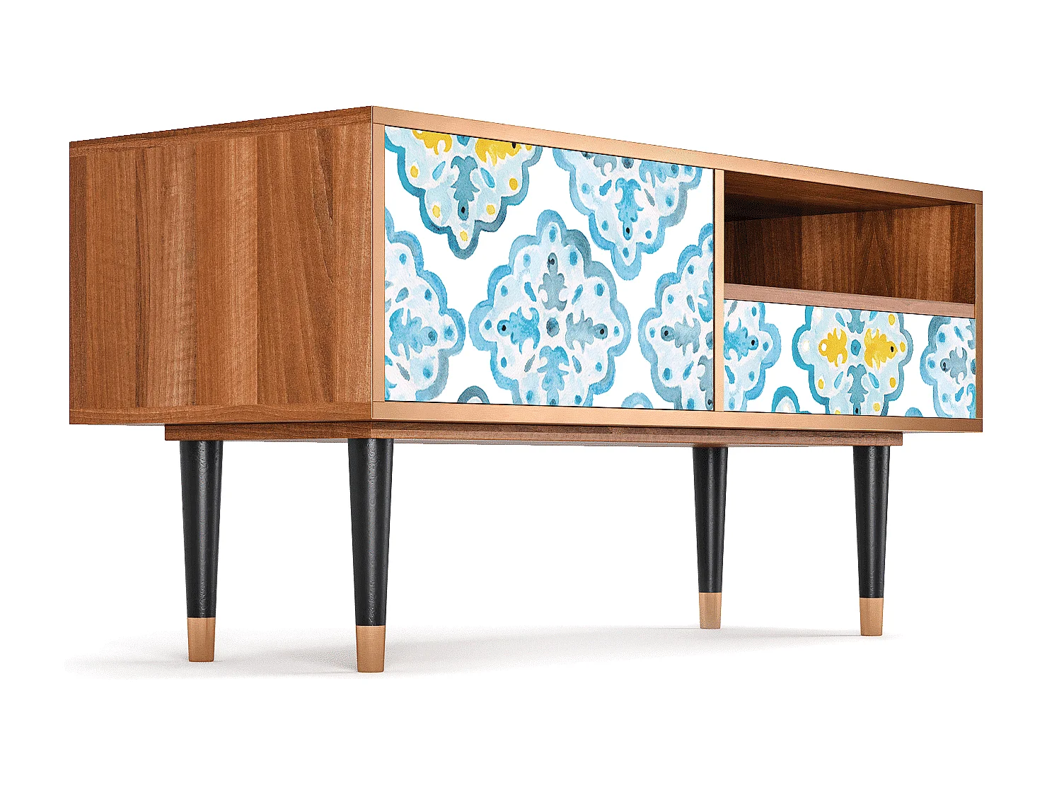 Meuble TV - 115х59х48 cm - T3 - Portugese tiles, Noyer