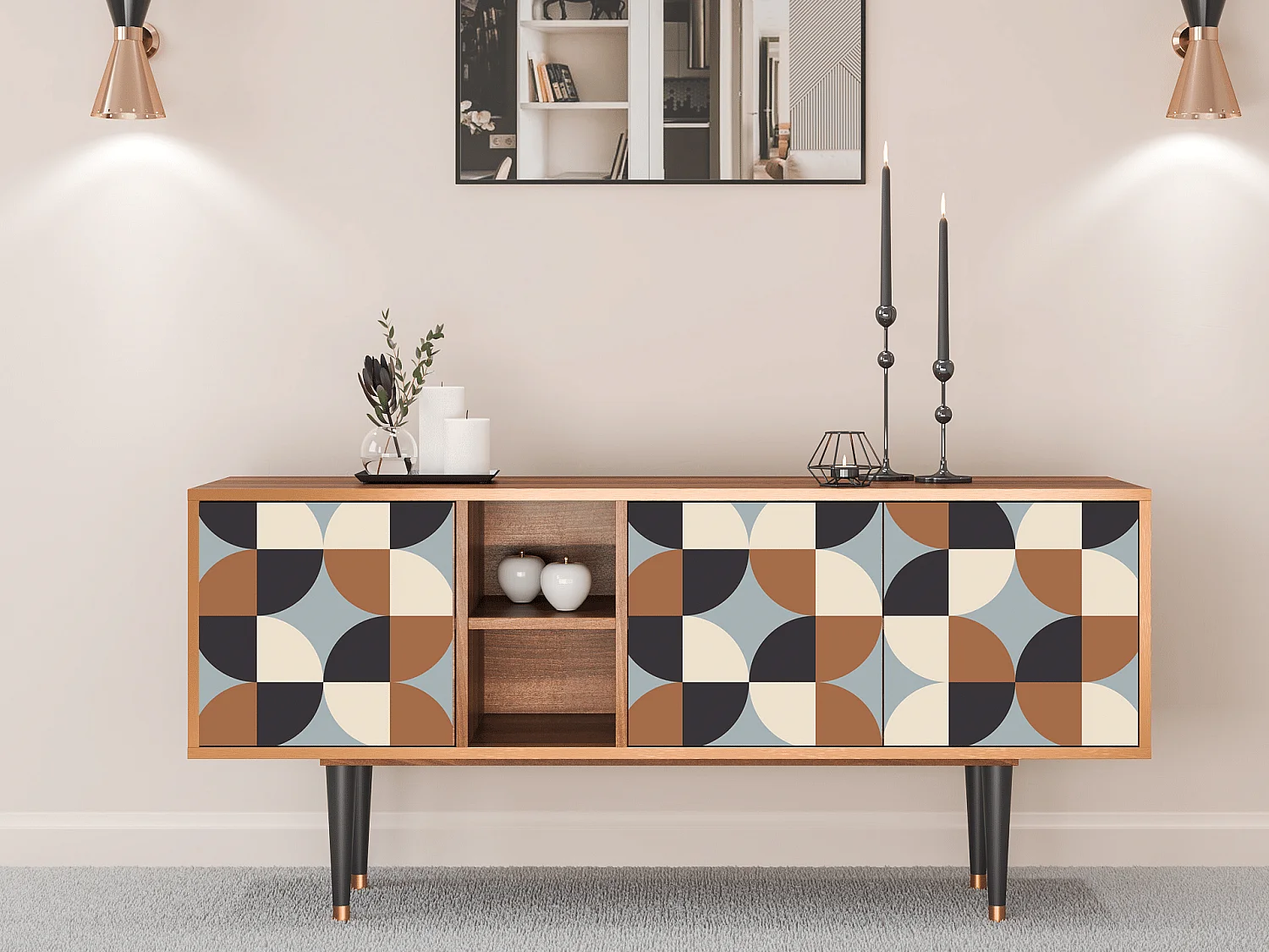 TV-Möbel - 150х69х41 cm - T5 - Brown Sensation, Walnuss