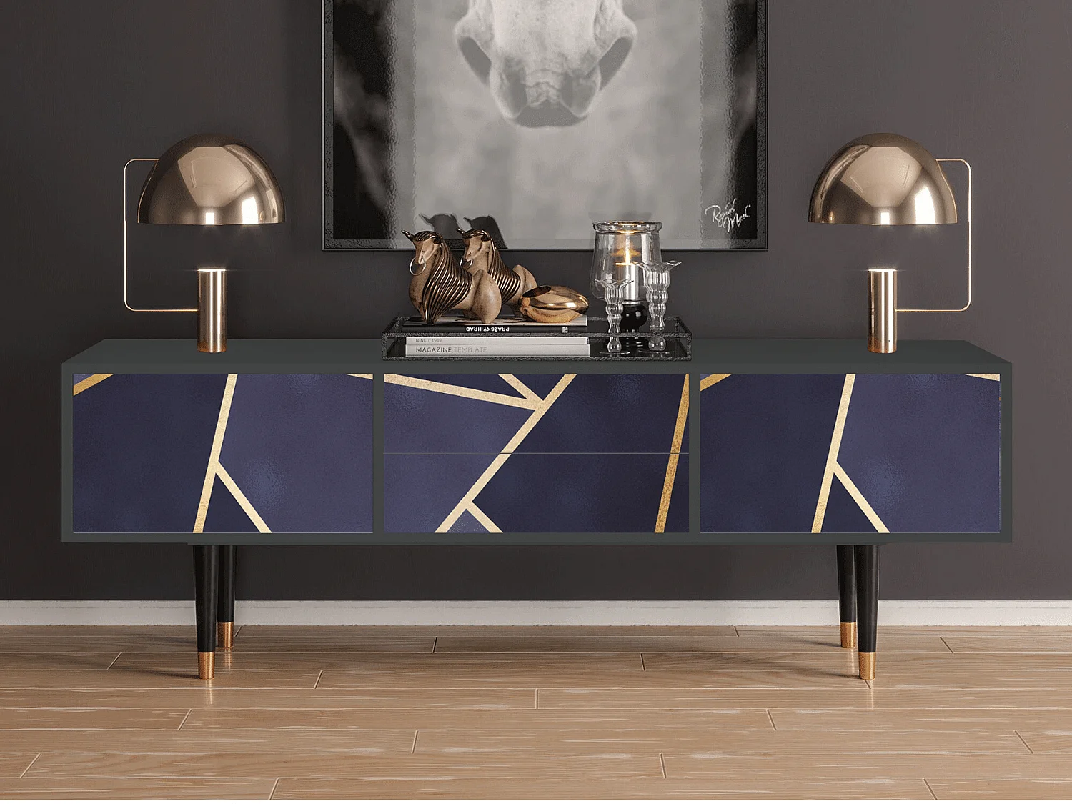 TV-meubel - 170х59х48 cm - T4 - The Amethyst, Antraciet