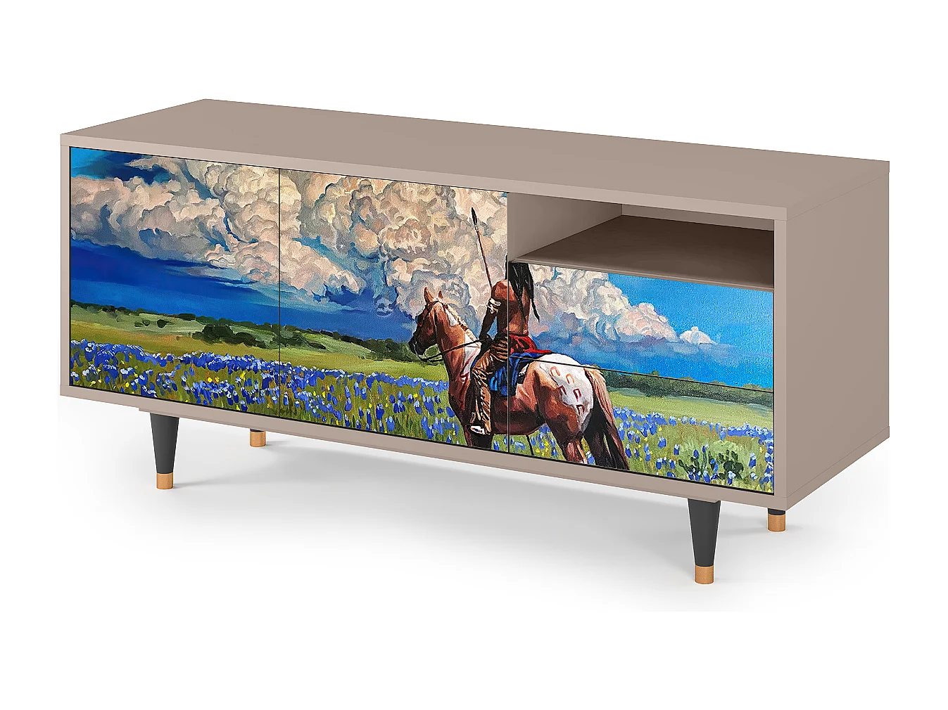 Mobile TV - 125х56х41 cm - T7 - Thunderheads by Dean, Latte