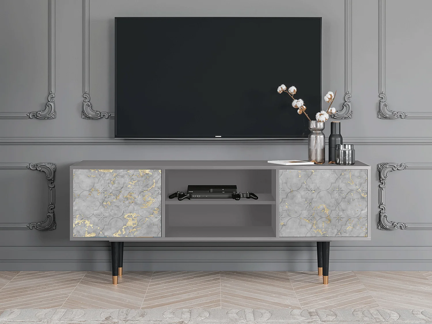 Meuble TV - 170х69х48 cm - T2 - Mariana Trench, Gris