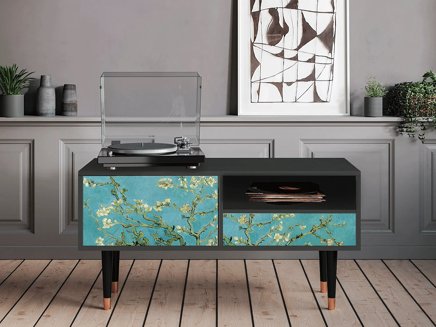 Mueble de TV - 115х59х48 cm - T3 - Almond Blossom, Antracite