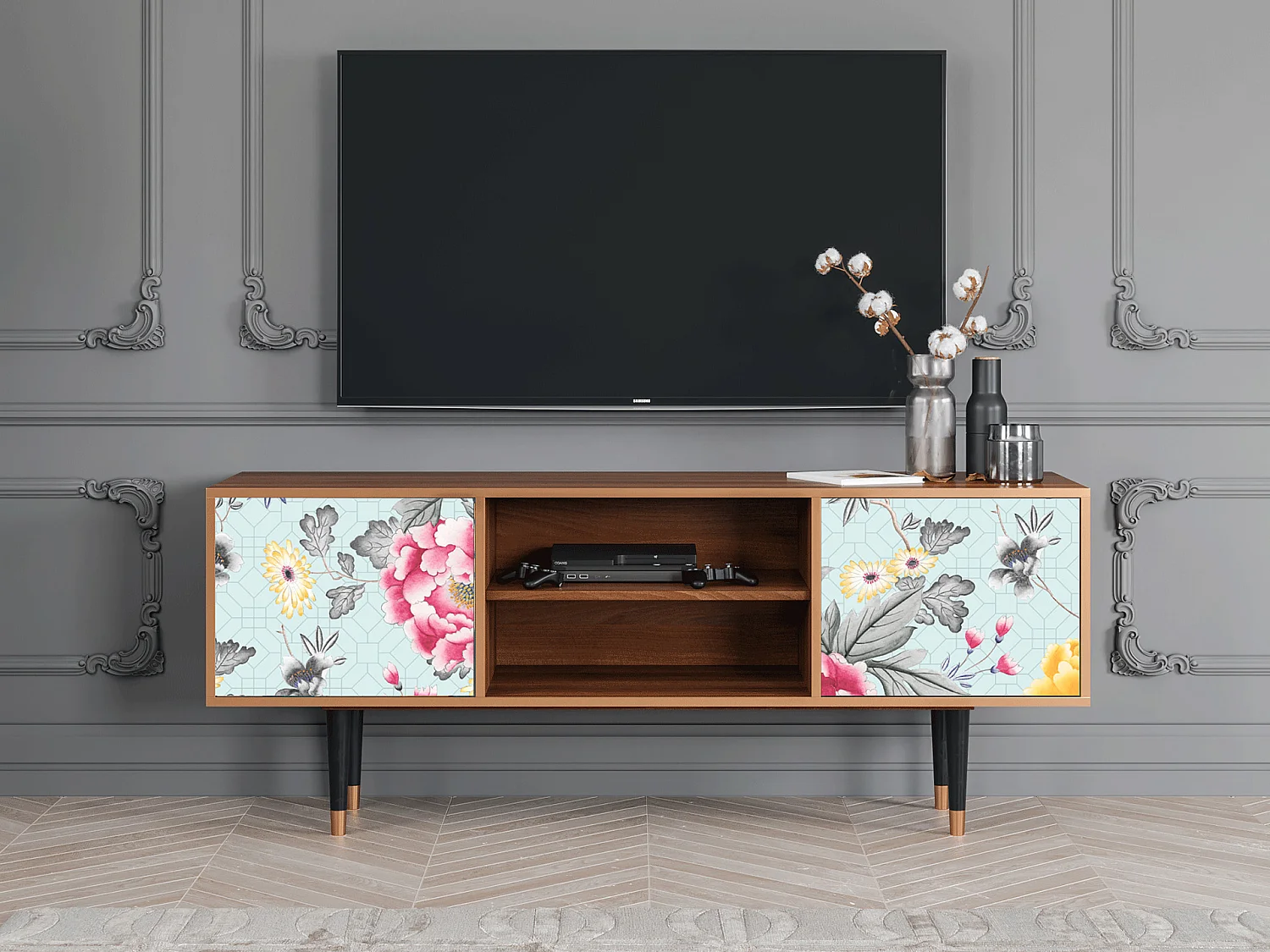 Mobile TV - 170х69х48 cm - T2 - Sky Garden, Noce