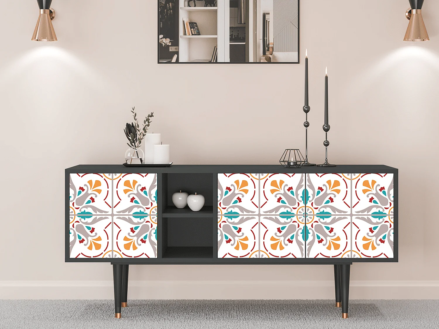 Mueble de TV - 150х69х41 cm - T5 - Spring Ceramics, Antracite