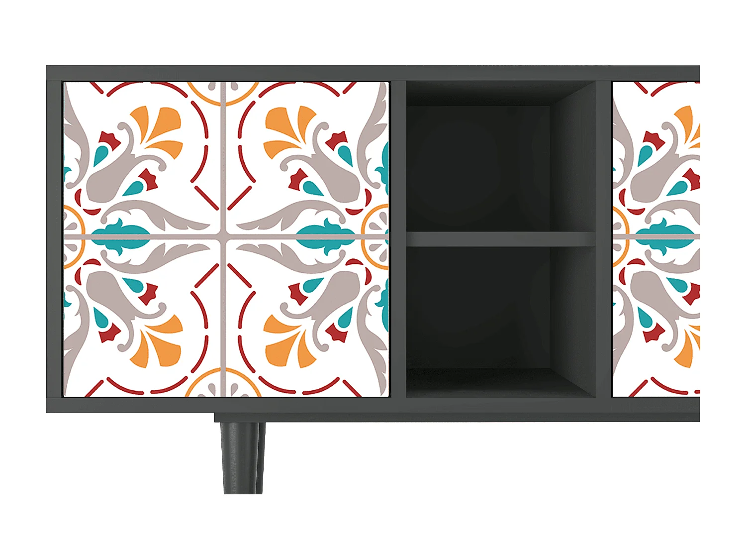 Szafka RTV - 150х69х41 cm - T5 - Spring Ceramics, Antracyt