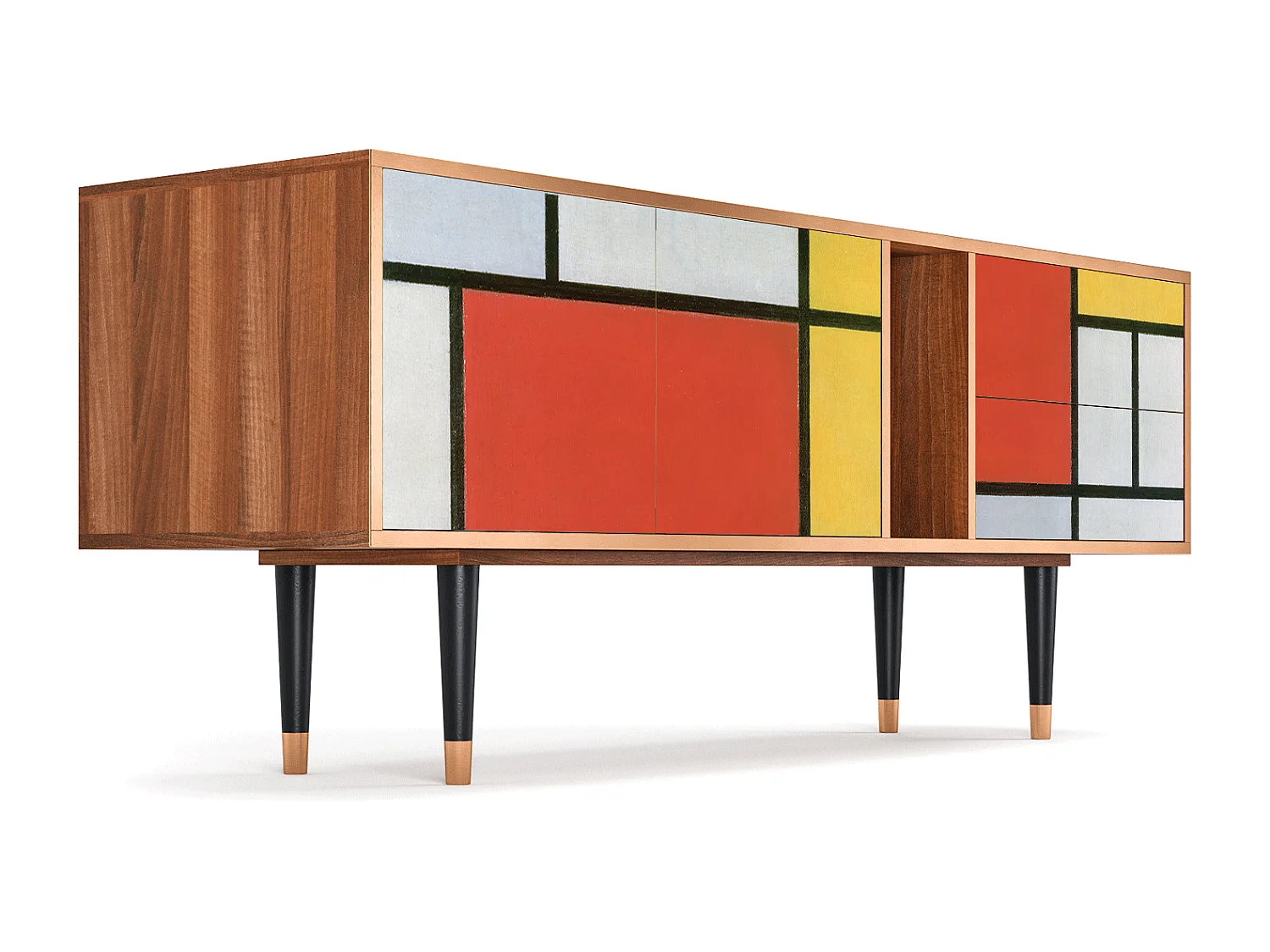 Meuble TV - 170х69х48 cm - T1 - Composition, Noyer