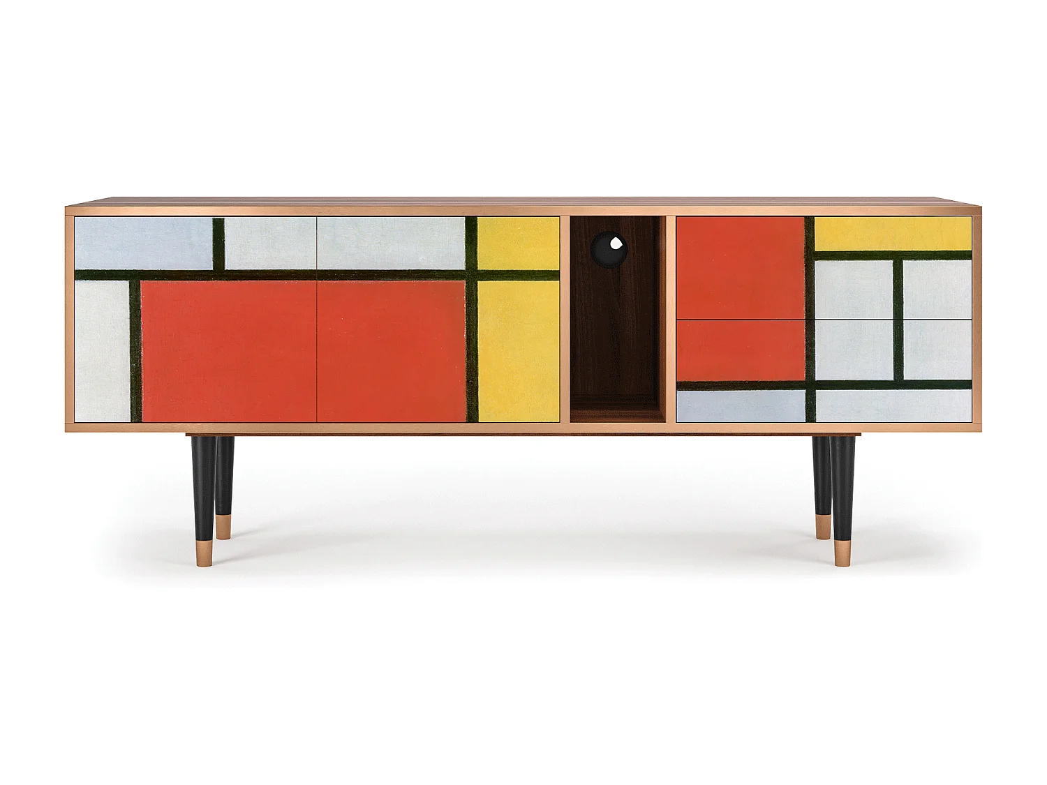 Meuble TV - 170х69х48 cm - T1 - Composition, Noyer