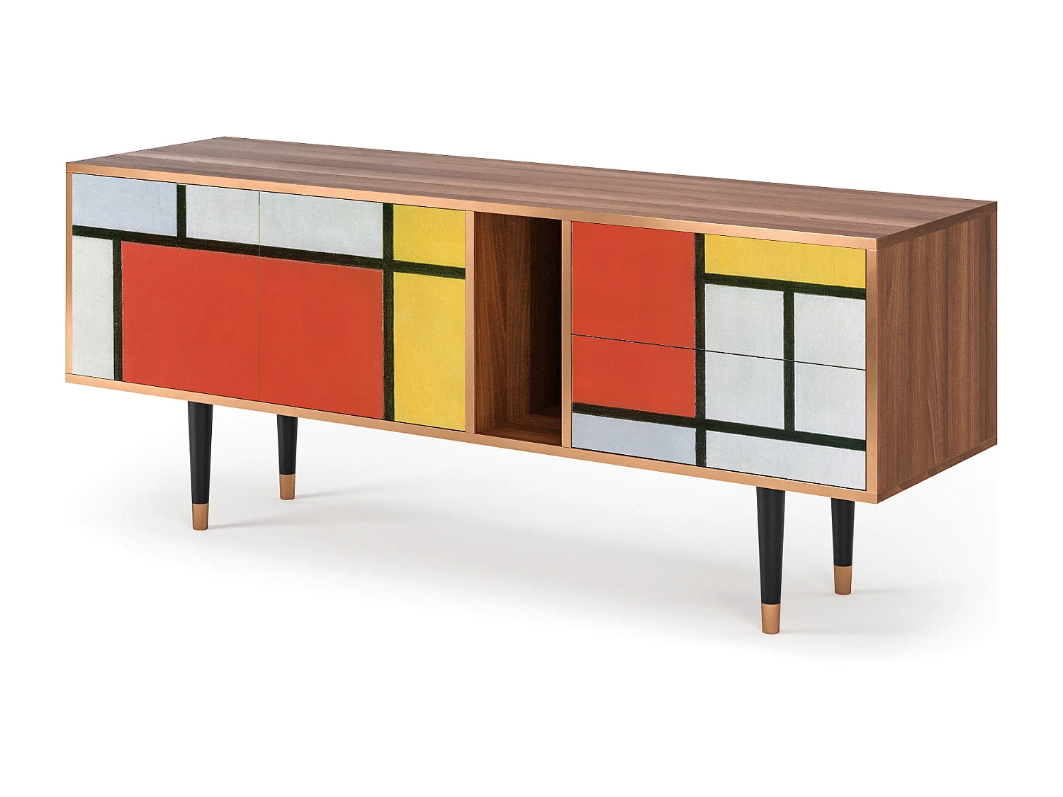 Meuble TV - 170х69х48 cm - T1 - Composition, Noyer