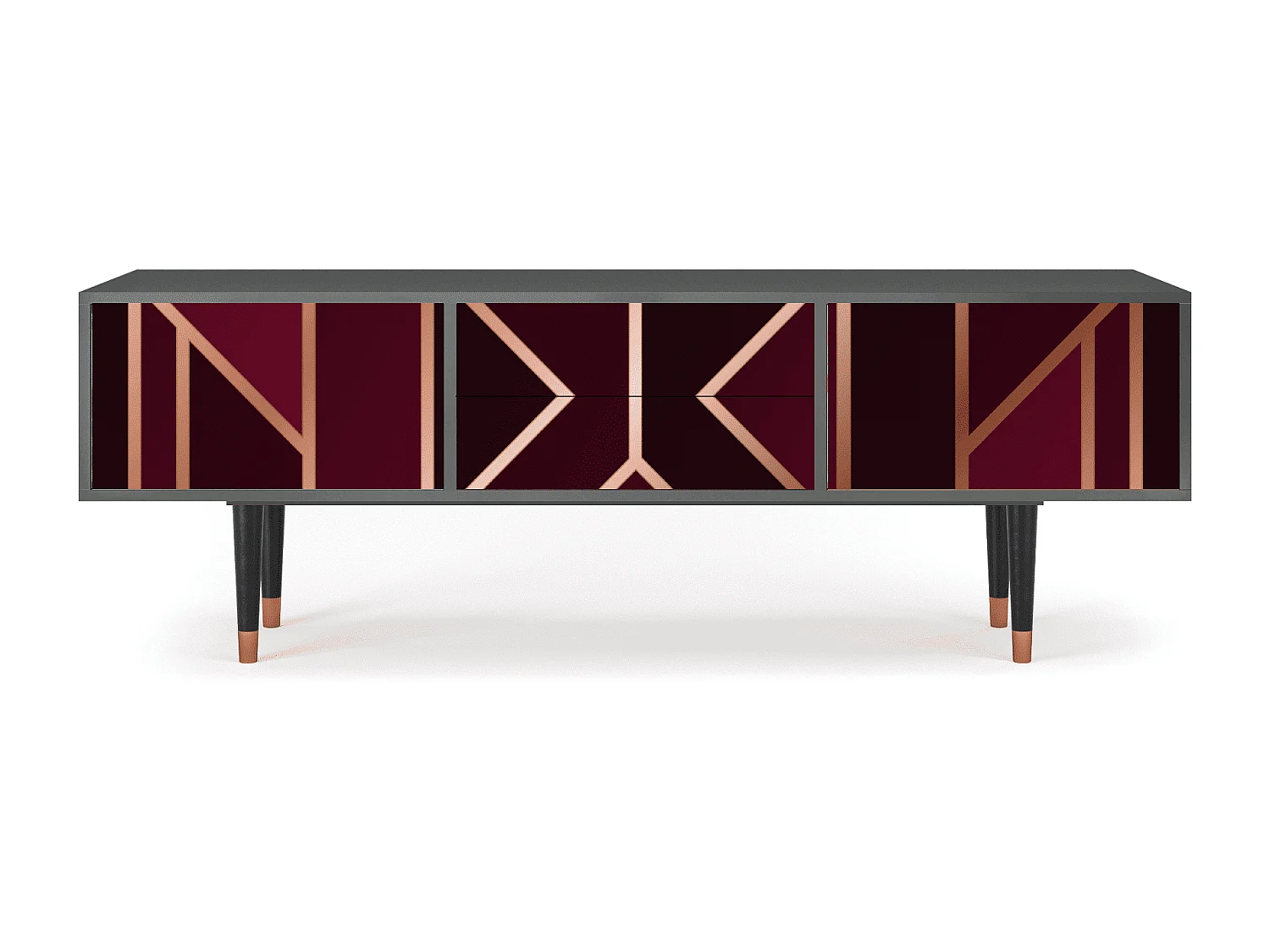 Mueble de TV - 170х59х48 cm - T4 - Burgundy Jewelery, Antracite