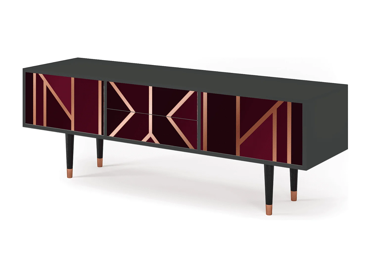 Mueble de TV - 170х59х48 cm - T4 - Burgundy Jewelery, Antracite