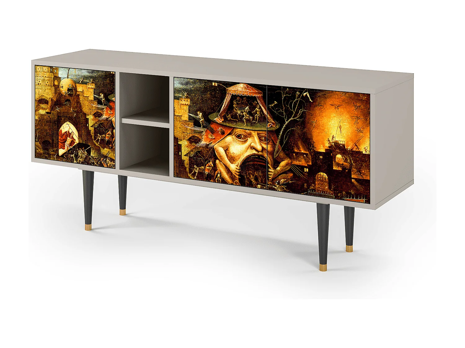 Szafka RTV - 150х69х41 cm - T5 - Christ in Limbo, Piaskowy