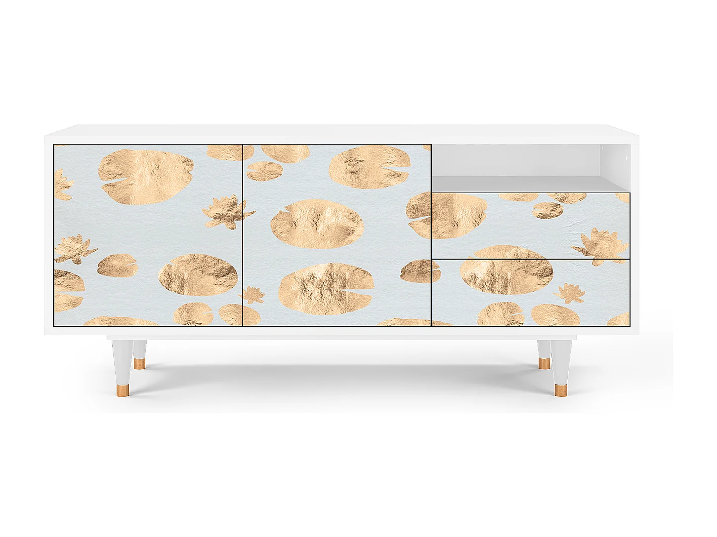 TV-Möbel - 125х56х41 cm - T7 - Blue Giraffe, Weiß