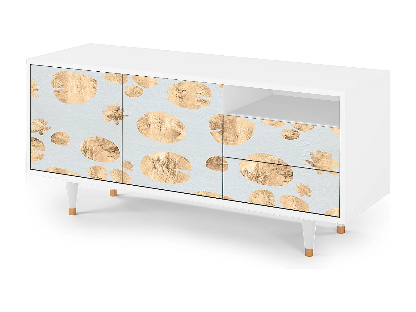 Meuble TV - 125х56х41 cm - T7 - Blue Giraffe, Blanc