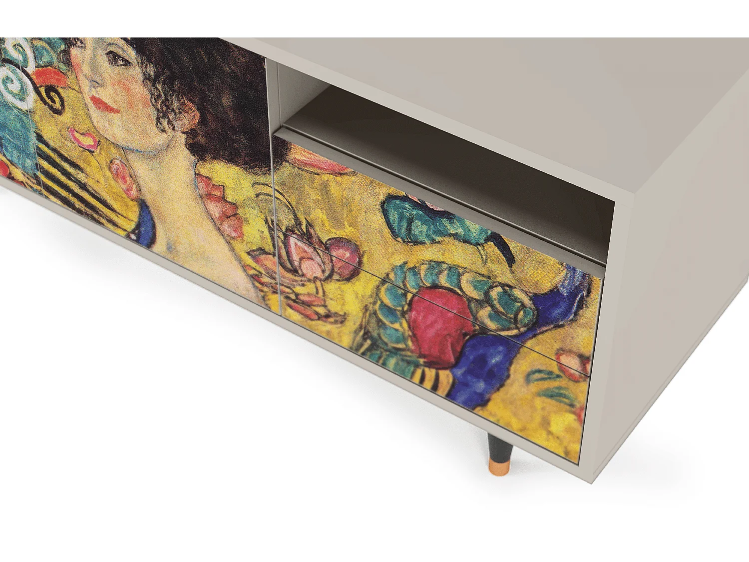 TV-Möbel - 125х56х41 cm - T7 - Lady with Fan by Klimt, Sand