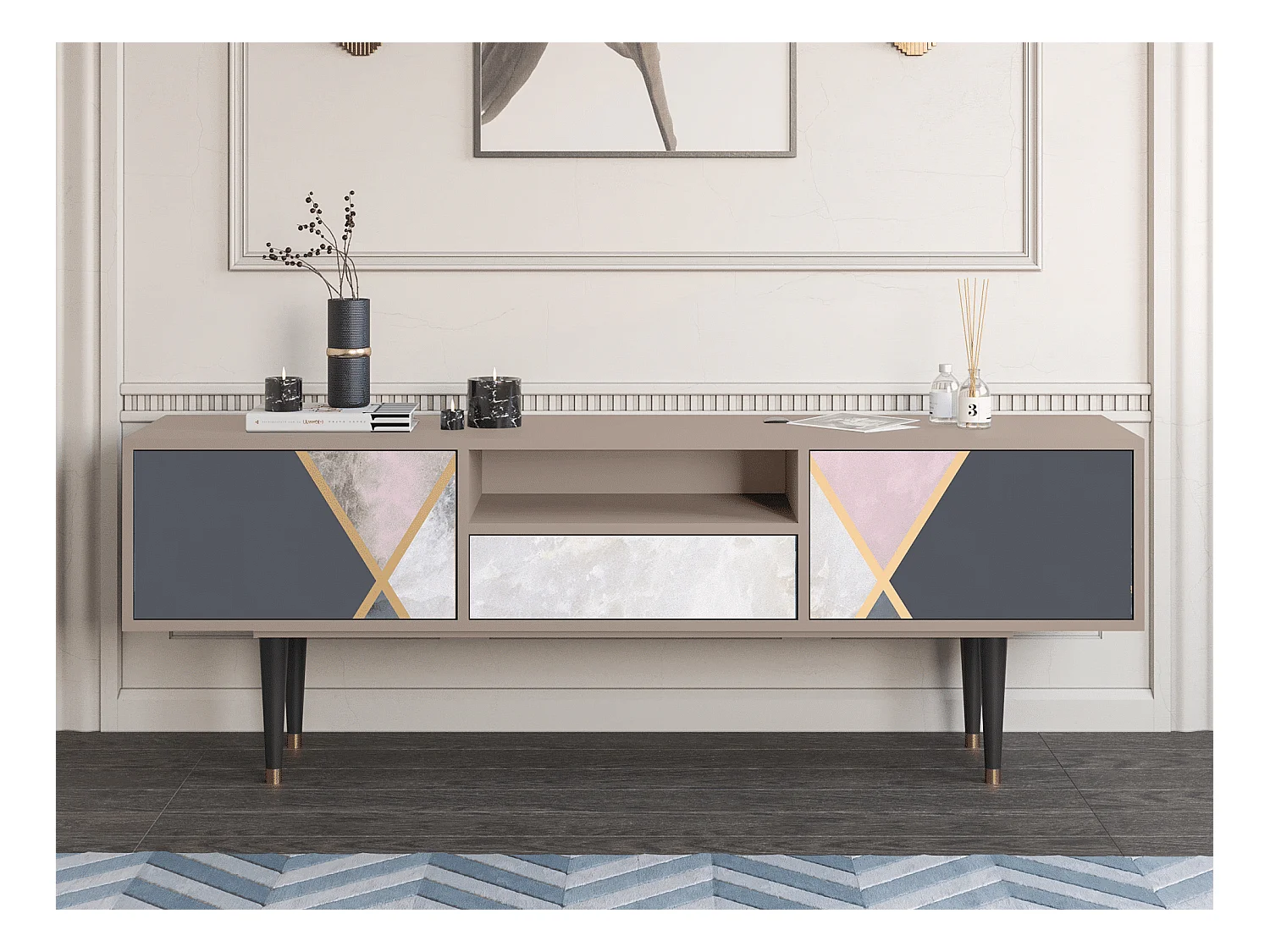 Meuble TV - 170х59х41 cm - T6 - Ideal Harmony, Latte