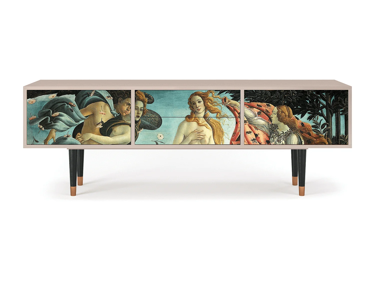 Szafka RTV - 170х59х48 cm - T4 - The Birth of Venus, Latte