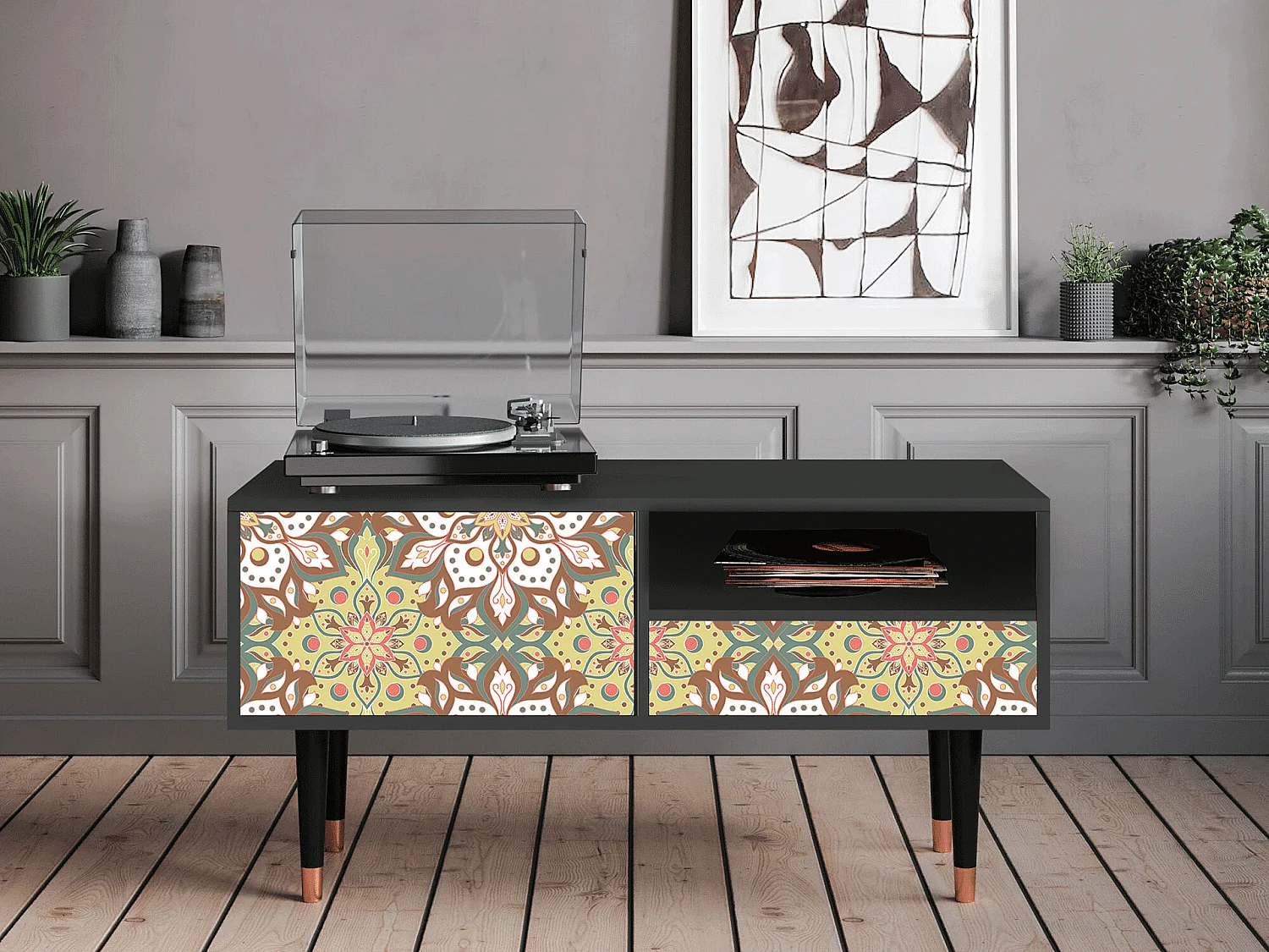 Mobile TV - 115х59х48 cm - T3 - Chinese Tea, Antracite