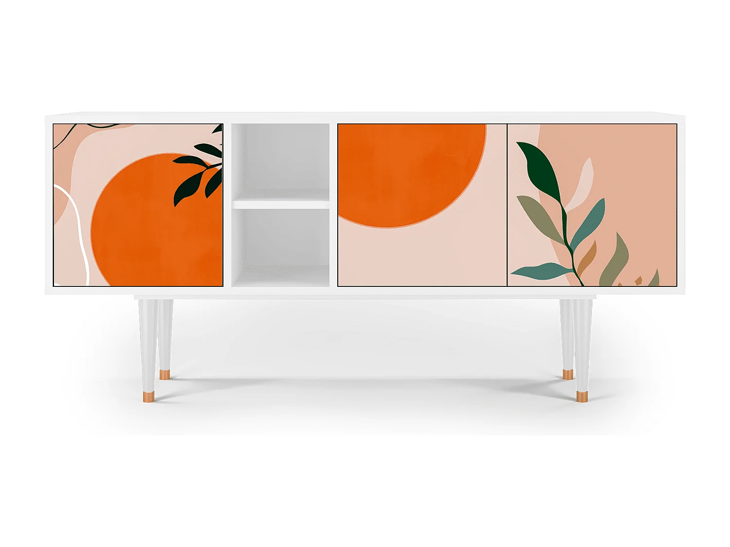 Mueble de TV - 150х69х41 cm - T5 - Artwork, Blanco