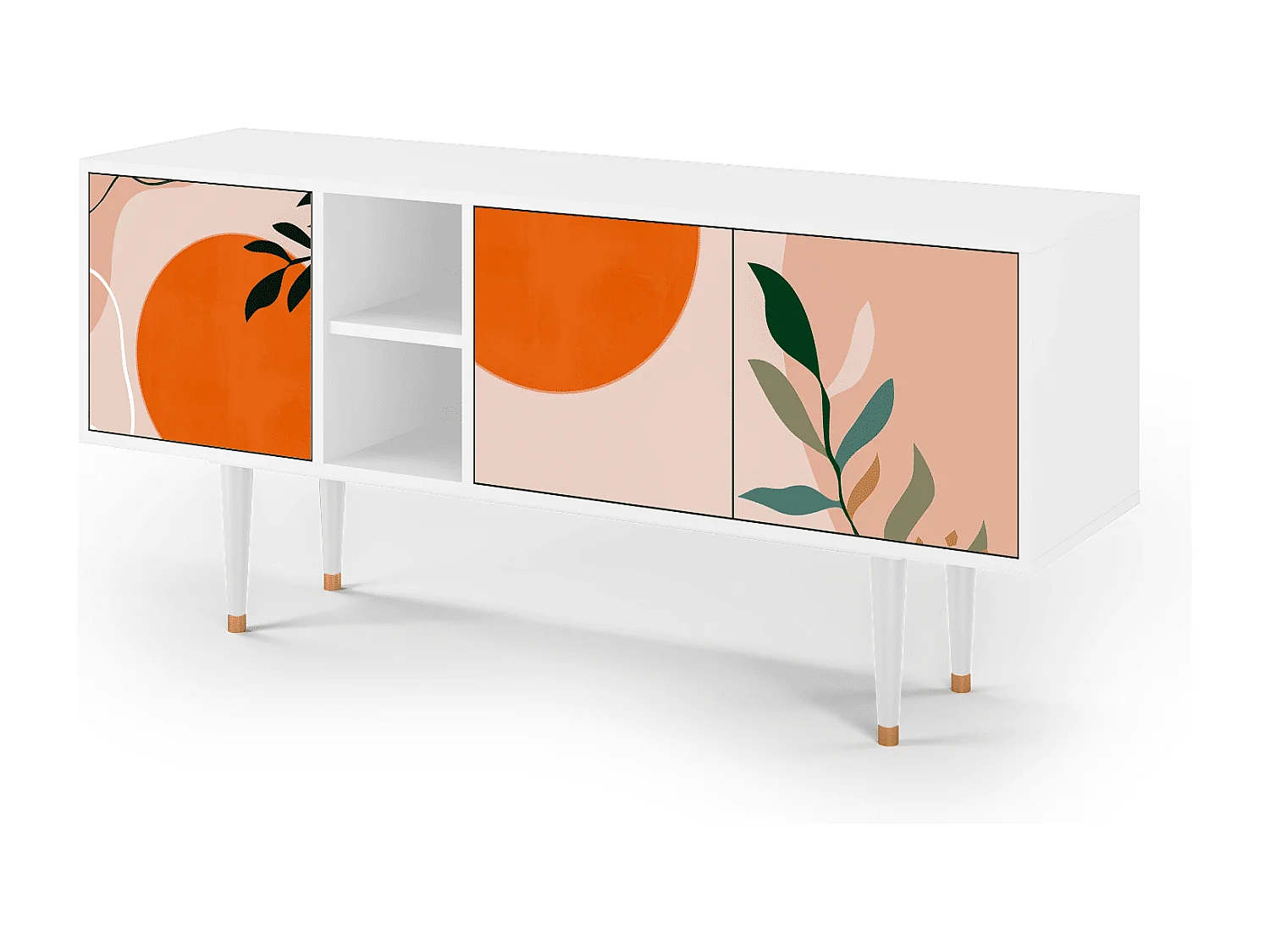 Mueble de TV - 150х69х41 cm - T5 - Artwork, Blanco