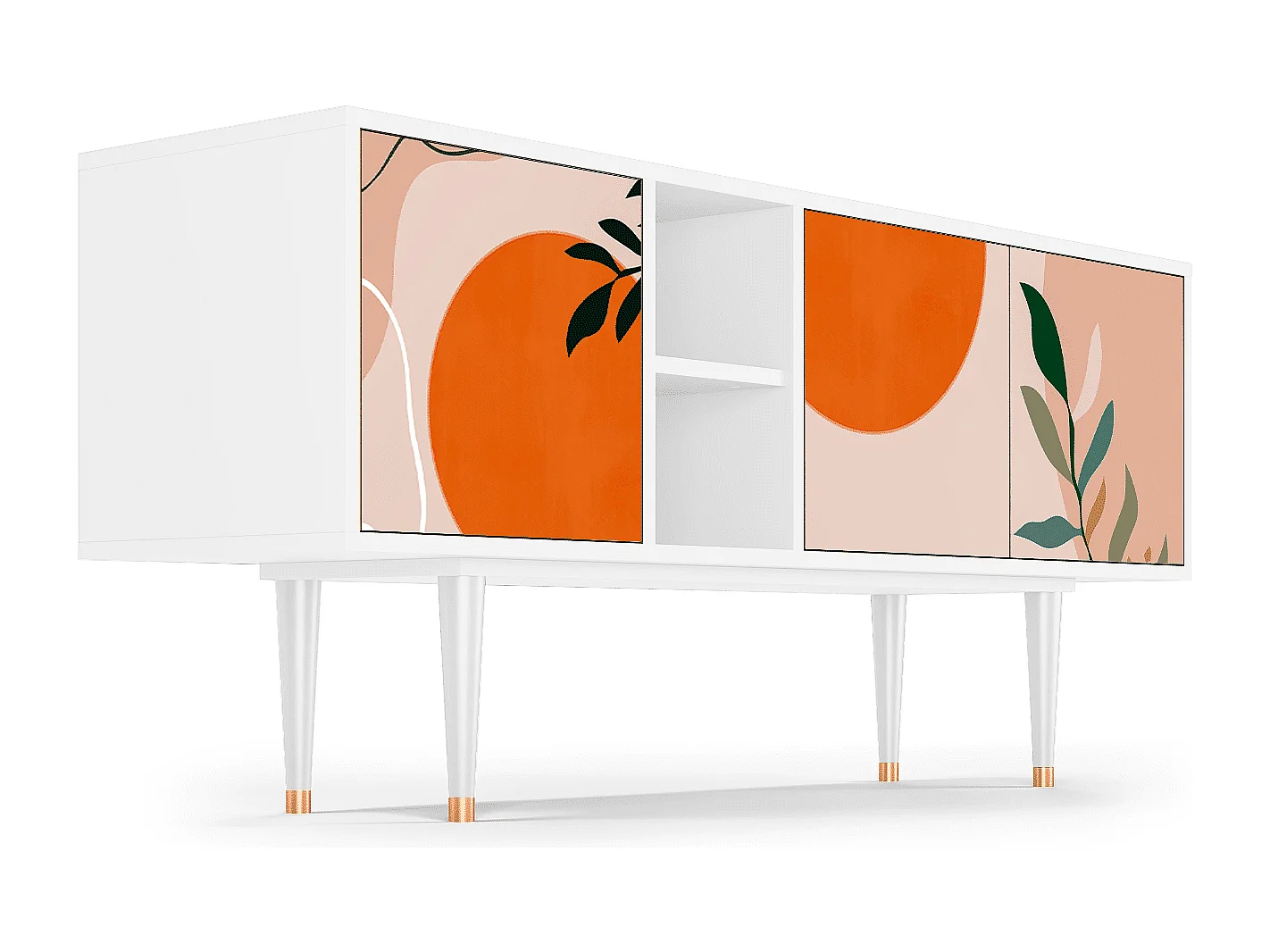 Mueble de TV - 150х69х41 cm - T5 - Artwork, Blanco