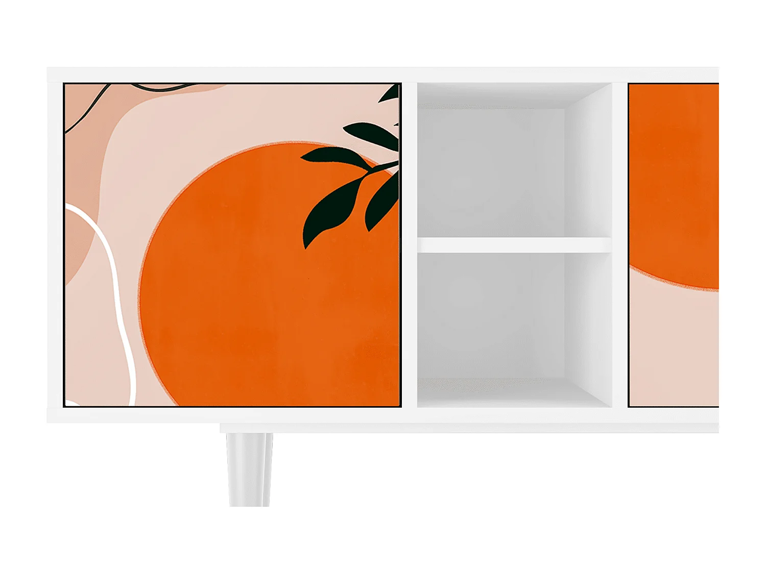 Mueble de TV - 150х69х41 cm - T5 - Artwork, Blanco