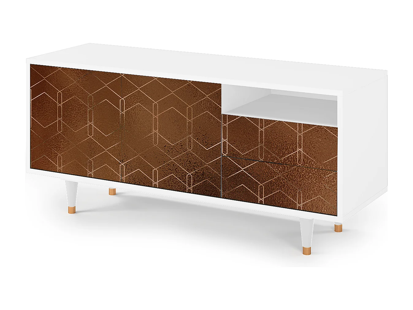 TV-Möbel - 125х56х41 cm - T7 - Chocolate Bar, Weiß