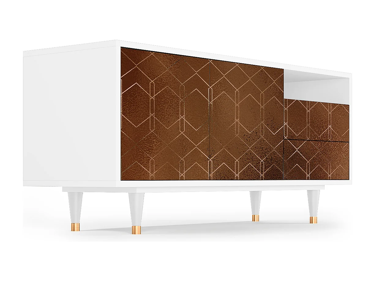 TV-Möbel - 125х56х41 cm - T7 - Chocolate Bar, Weiß