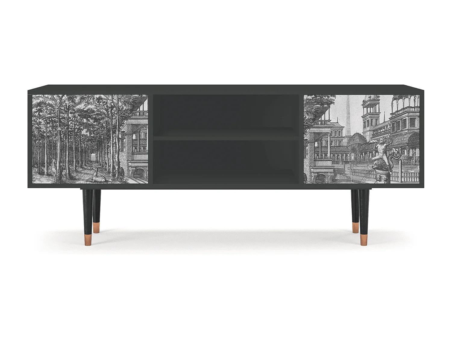 Meuble TV - 170х69х48 cm - T2 - View of the Piazza, Anthracite