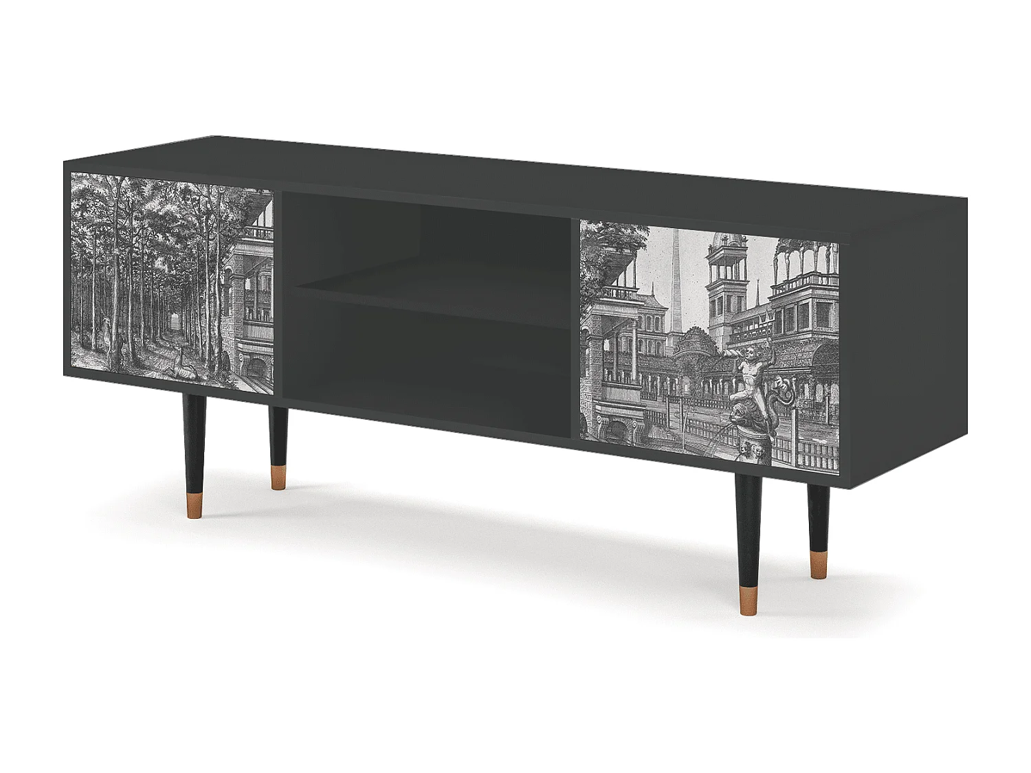 Meuble TV - 170х69х48 cm - T2 - View of the Piazza, Anthracite