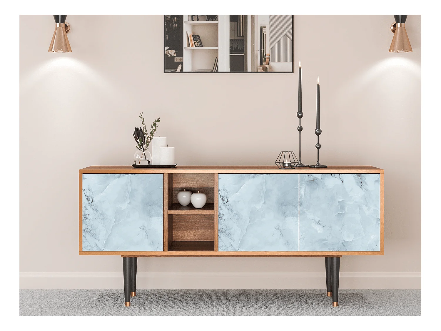 TV-Möbel - 150х69х41 cm - T5 - Glacial Colour, Walnuss