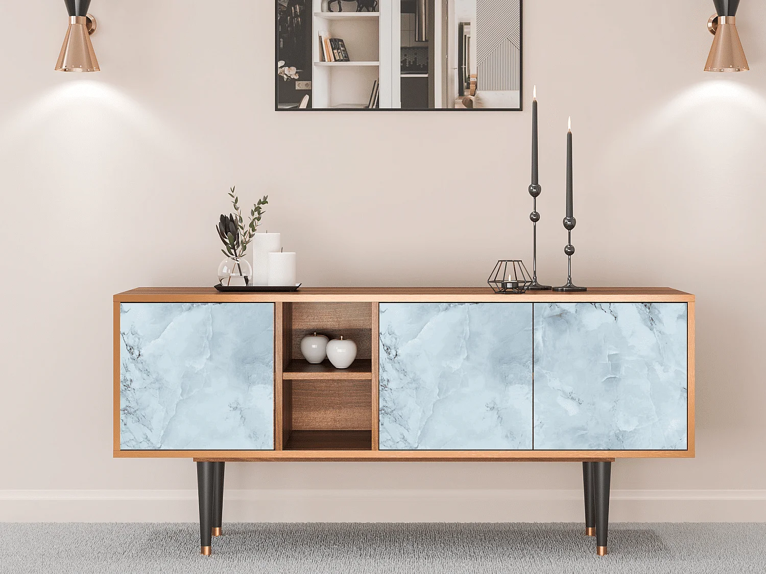 Meuble TV - 150х69х41 cm - T5 - Glacial Colour, Noyer