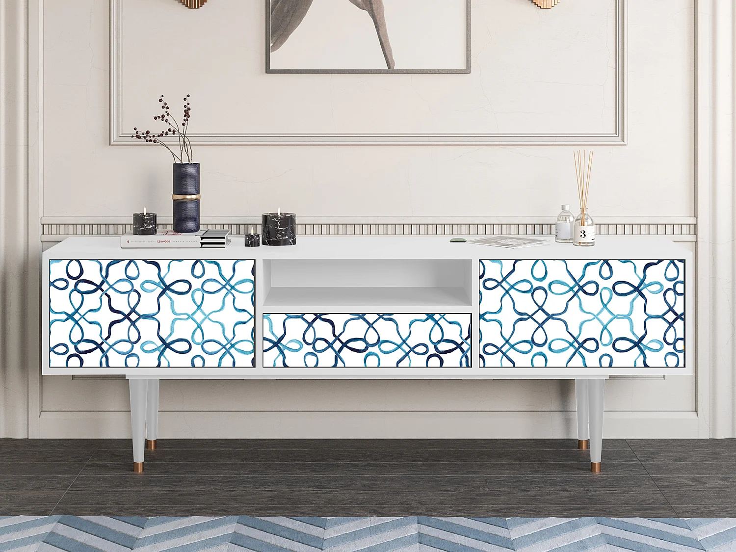 TV-meubel - 170х59х41 cm - T6 - Marine Strings, Wit