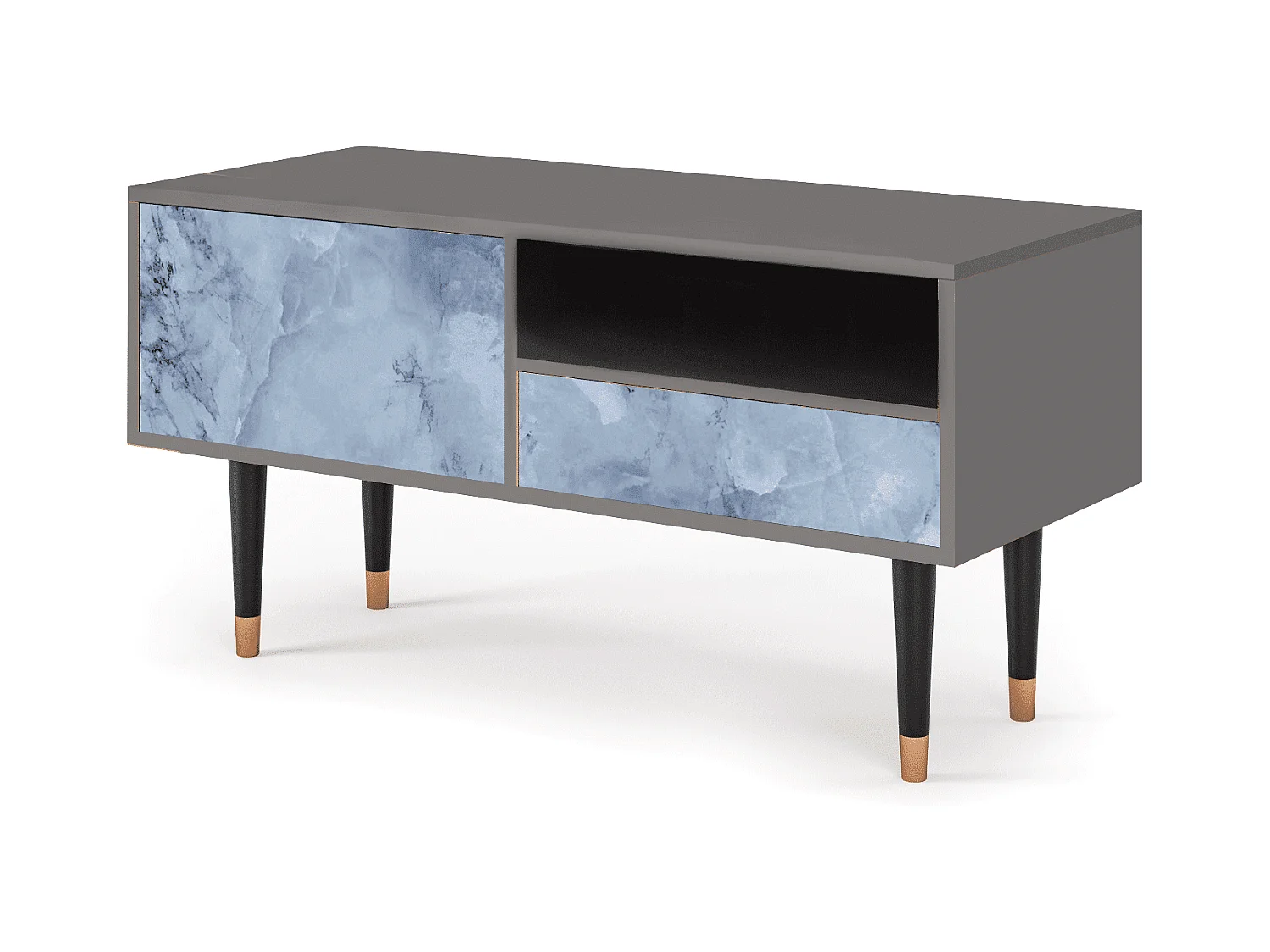 Mobile TV - 115х59х48 cm - T3 - Feather Ice, Grigio