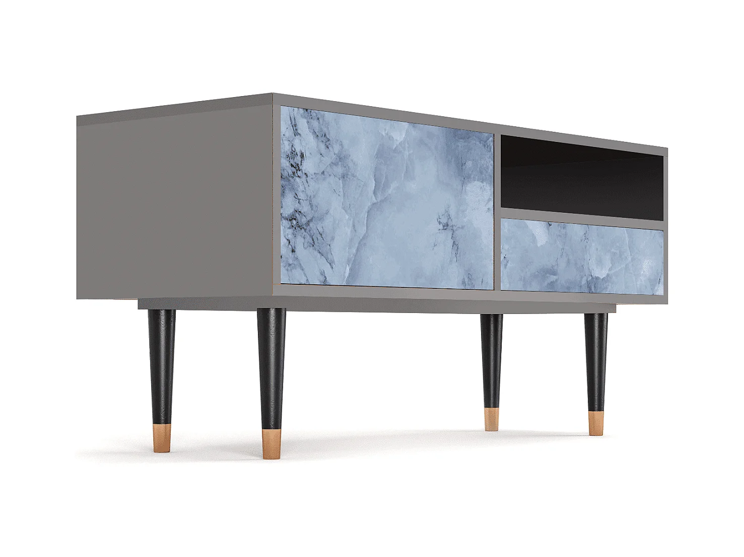 Mobile TV - 115х59х48 cm - T3 - Feather Ice, Grigio
