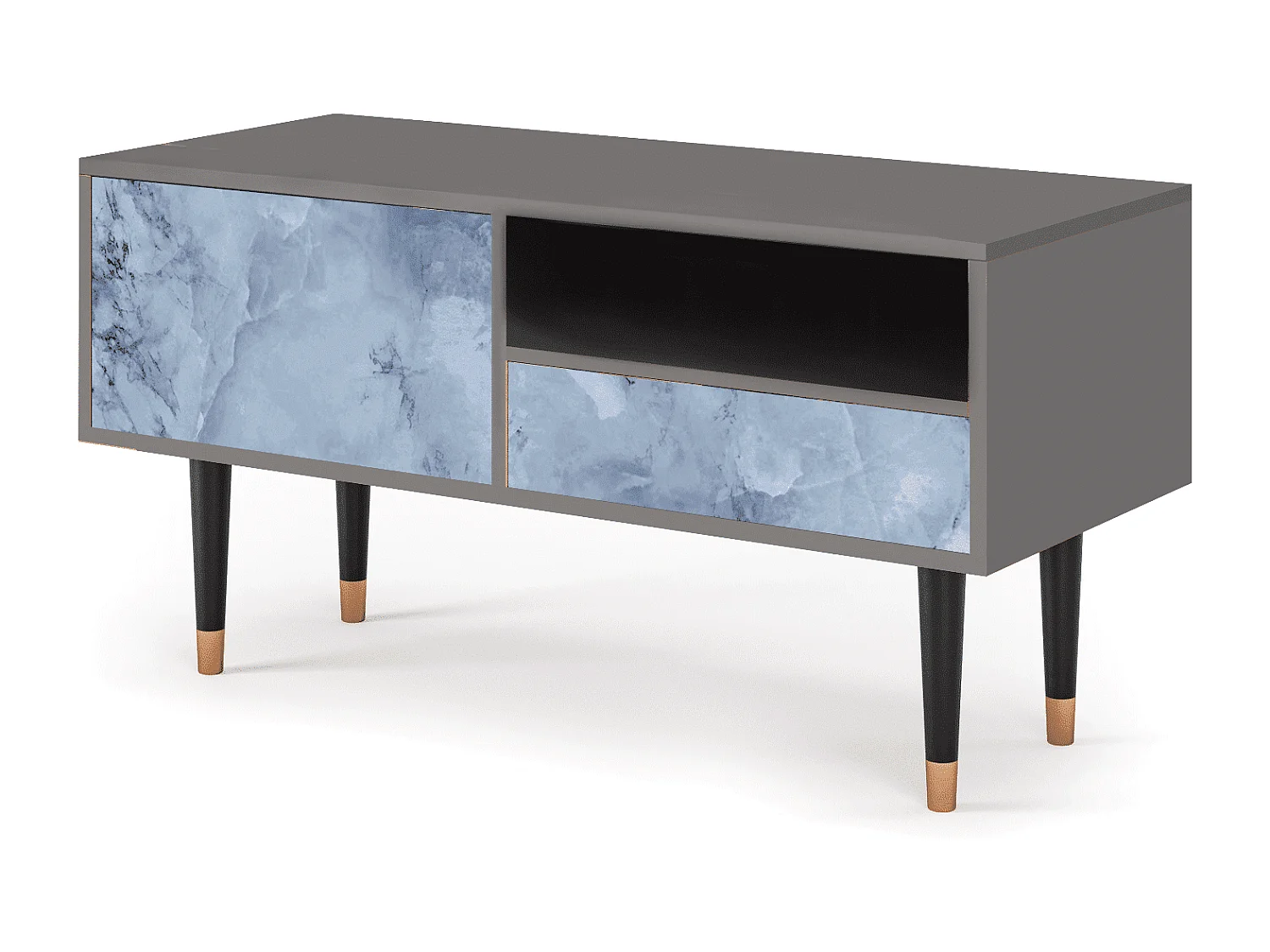 TV-meubel - 115х59х48 cm - T3 - Feather Ice, Grijs