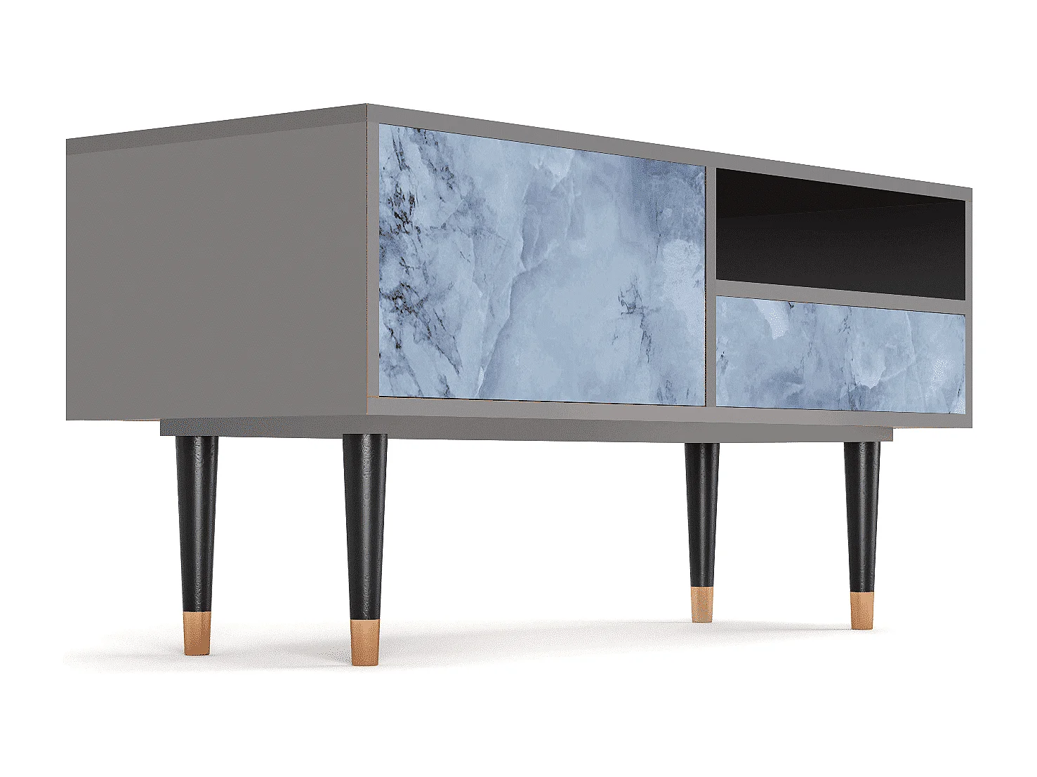 TV-meubel - 115х59х48 cm - T3 - Feather Ice, Grijs