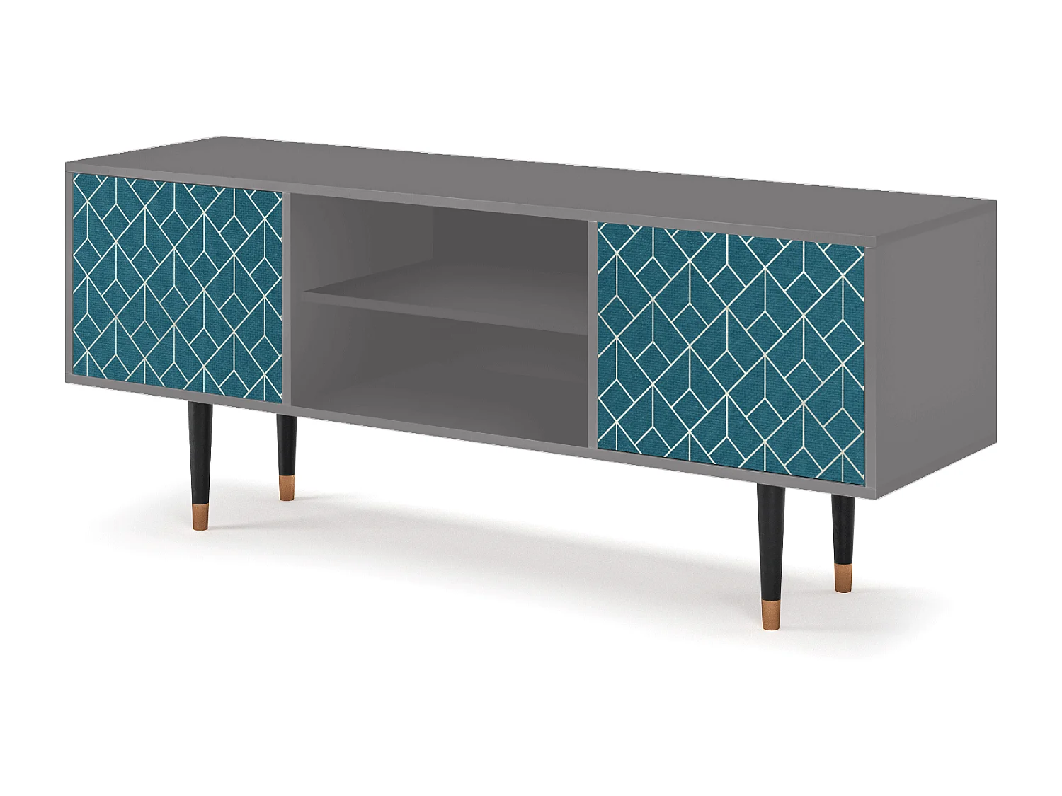 Mobile TV - 170х69х48 cm - T2 - Turquoise Geometry, Grigio