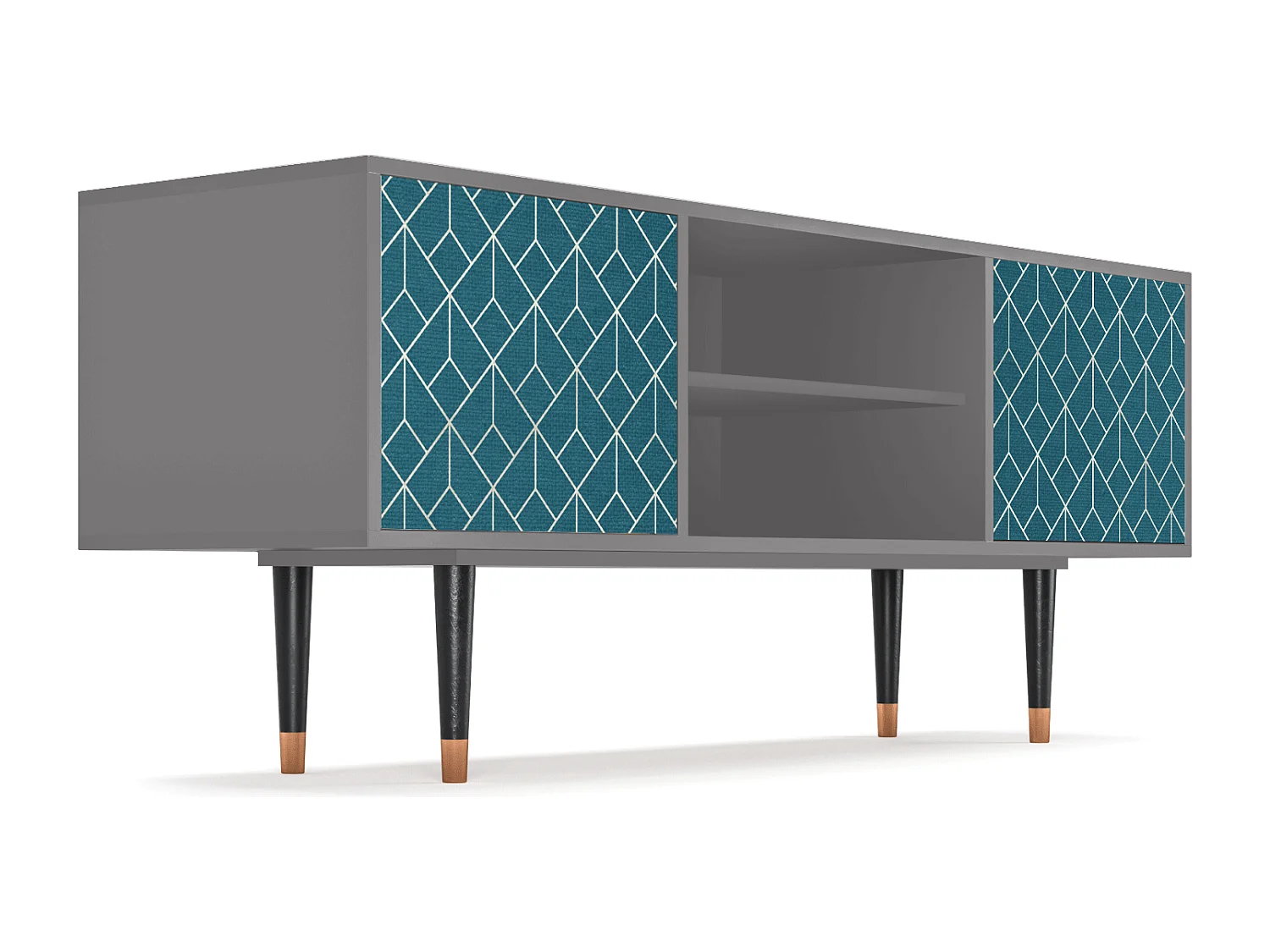 Mobile TV - 170х69х48 cm - T2 - Turquoise Geometry, Grigio