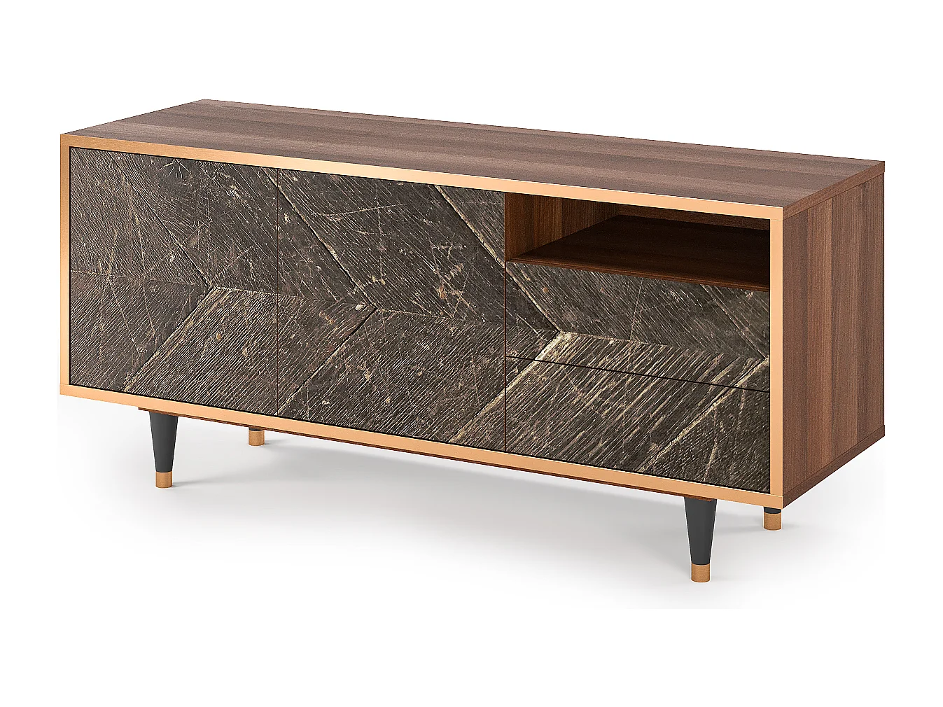 Meuble TV - 125х56х41 cm - T7 - Wise Tree, Noyer