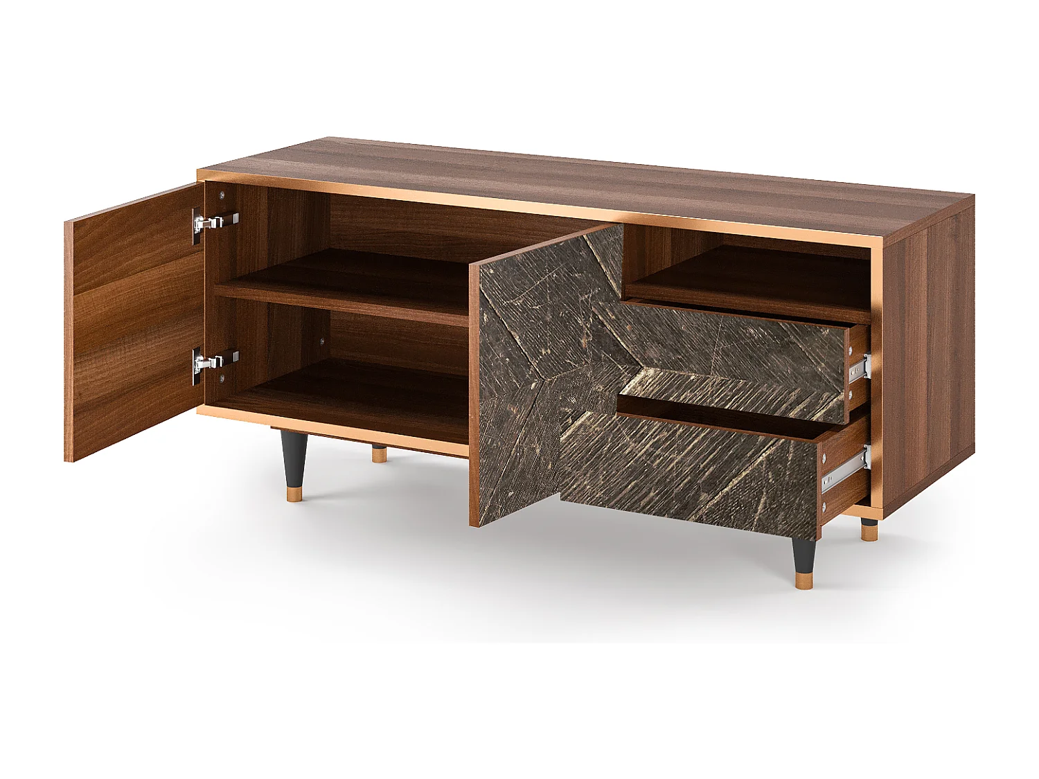 Meuble TV - 125х56х41 cm - T7 - Wise Tree, Noyer